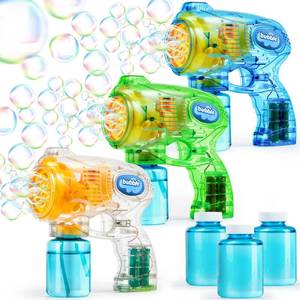 lot 33 image: JOYIN 3 Packs Bubble Guns with 3 Solutions, Automatic Bubble Maker Blower Machine for Kids, Party Favors, Summer Toy, Birthday, Outdoor & Indoor Activity, Easter - Retail $23