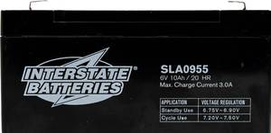 lot 47 image: Interstate Batteries Power Patrol 6V 10Ah Battery (SLA0955) Sealed Lead Acid Rechargeable SLA AGM (F1 Terminal) UPS Power Solutions, Fire & Security Systems, Emergency Lighting - Retail $25