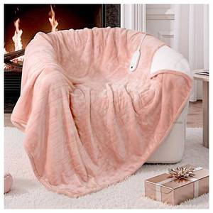 lot 76 image: LunaHush Electric Blanket Heated Throw, 50 x 60 Heated Blanket with 8 Heat Levels & 8 Hours Auto Off, Fast Heating Blankets Machine Washable with ETL Certification, Pink - Retail $28
