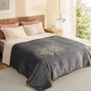 lot 88 image: Bedsure Waterproof Blanket for Bed - Sherpa Fleece Waterproof Dog Blankets for Large Dogs, Pet Blankets for BedCouch, Soft Plush Reversible Furniture Protector, Queen Size, 90x86, Grey - Retail $47