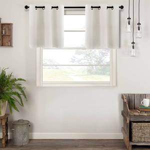 lot 93 image: MRTREES Blackout Kitchen Tier Curtains, Short Cafe Curtains Room Darkening, Triple Weave Small Bathroom Window Curtain Tiers Grommet Top Half Window Treatment(2 Panels, 34x24 Inches, Greyish White) - Retail $21