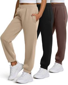 lot 95 image: PURE CHAMP Girls Sweatpants 3 Pack Fleece Athletic Joggers, Teen Sweat Pants with Zipper Pockets and Drawstring Size 4-16 (Set 7 Size 1416) - Retail $44