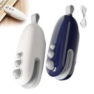 lot 100 image: 2Pcs Mini Bag Sealer with Cutter and Magnet,Portable Handheld 2 in 1 Rechargeable Food Bag Sealer for Sealing and Cutting,Heat Sealer for Plastic Bag Snack Bag Food Storage (WhiteBlue) - Retail $14