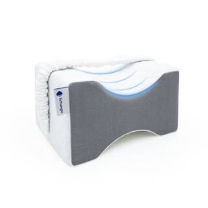 lot 102 image: Kehangte Knee Pillow for Side Sleepers,Knee Pillow,Leg Pillow for Side Sleeping,Hip Pain and Smooth Spine Alignment Pillows,Memory Foam Ergonomic and with Cover and Removable Straps,WhiteGray - Retail $10