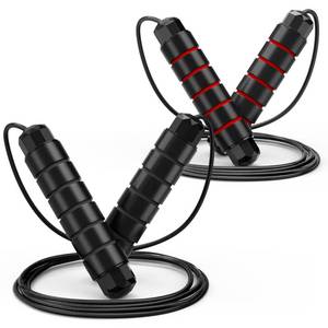 lot 103 image: Jump Rope, Tangle-Free Rapid Speed Cable with Ball Bearings for Women, Men, and Kids, Adjustable Steel Workout with Foam Handles for Fitness, Home Exercise & Slim Body (BlackRed). - Retail $14