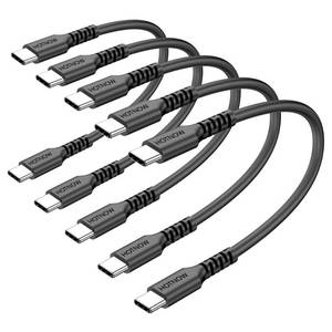 lot 115 image: HOTNOW USB C to USB C Cable 0.5FT 5Pack, Short 6inch USB-C 60W Fast Charging Cords for iPhone 15 16, for Samsung Galaxy S25 S24 S23, Air 2020, iPad Pro, Power Bank and Other Type c Devices - Retail $8