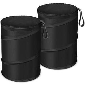 lot 116 image: Kincown Car Trash Bin, 2 Packs Pop-up Car Trash Can, Medium-Sized Collapsible Garbage Can with Elastic Band Hanging, Double-Layer Washable Vehicle Trash Can, Velcro Waste Basket Bin - Retail $20