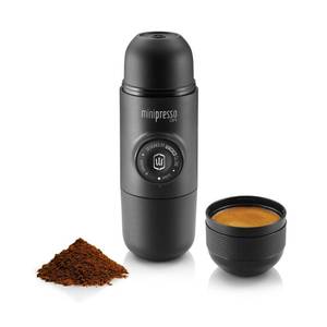 lot 151 image: WACACO Minipresso GR, Portable Espresso Machine, Compatible Ground Coffee, Hand Coffee Make, Travel Gadgets, Manually Operated, Perfect for Camping - Retail $55