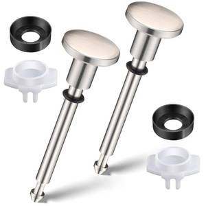 lot 157 image: Enhon 2 Set Tub Spout Diverter Repair Kit, Includes 2 x Diverter Valve Stems, 2 x Cup Seals and 2 x Gates, Bathroom Shower Bathtub Leaky Faucet Repair Replacement Parts(Brushed Nickel,Classic) - Retail $10