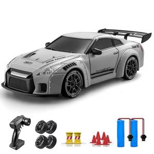 lot 171 image: ACAMMZAR RC Drift Car, 124 Remote Control Car for Kids, 20KMH 4WD High Speed RC Cars with LED Lights, Two Batteries, Extra Drifting Tires, Vehicle for Adults Boys Girls - Retail $32