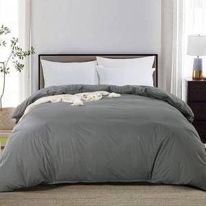 lot 175 image: HOMBYS Breathable Waterproof Duvet Cover, Reversible Grey Waterproof Duvet Protector,Moisture Wicking Treatment Comforter Protector with Corner Ties for Pets, Dog, Cat, Kids, Elder (Gray, King)