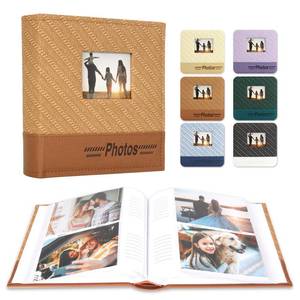 lot 188 image: RECUTMS 4x6 Photo Album 200 Photos with Writing Space, Leather Cover with Window, 200 Photo 4x6 Picture Album Book with Memo for Wedding Family Baby Christmas Valentines Day Anniversary (Brown)