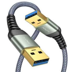 lot 210 image: AINOPE USB to USB Cable, USB 3.0 A to A Male to Male Cable Never Rupture Double End Type A Cord Compatible with Hard Drive Enclosures, KVM, DVD Player, TV, Laptop Cooler,6.6FtGrey, 1 Pack - Retail $7