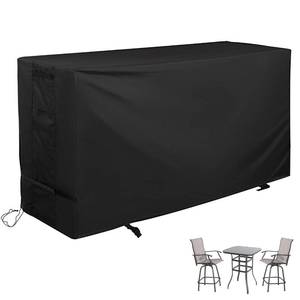 lot 215 image: Starcrew Bar Height Patio Set Cover, Outdoor Bistro Set Cover for High Top Bar Table and ChairsOutdoor High Stool Bistro Set, Furniture Set Cover for High Top Patio Set of 3 Pieces - Retail $42