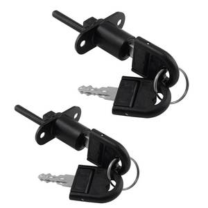 lot 217 image: Biaungdo 2 Pcs Zinc Alloy Drawer Lock, 16mm Desk Office Cabinet Safety Lock Wardrobe Furniture Hardware Locker with 2 Folding Keys (Black) - Retail $6