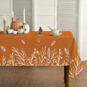 lot 218 image: Horaldaily Fall Tablecloth 60x84 Inch Rectangular, Thanksgiving Autumn Harvest Orange Wild Flowers Table Cover for Party Picnic Dinner Decor - Retail $18