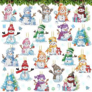 lot 226 image: Skylety 20 Pcs Winter Diamond Art Ornaments Snowman Diamond Painting Kit for Adult 5d DIY Gift Wrap Tags with Rope Winter Hanging Ornaments for Home Party Craft Decor(Colorful) - Retail $13