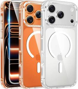 lot 236 image: FNTCASE for iPhone 17 Pro-Max Case Clear Magnetic Phone Cases with Screen Protector Compatible with Magsafe Slim Anti Yellowing Rugged Shockproof Protective Transparent Cell Cover (A-Clear) - Retail $5