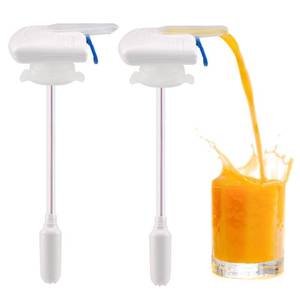 lot 242 image: 2Pack Automatic Drink Dispenser, Milk Dispenser for Fridge Gallon, Milk Gallon Dispenser, Can Prevent Milk Juice Beer Spill Proof, Suitable for Outdoor and Home Kitchens - Retail $10