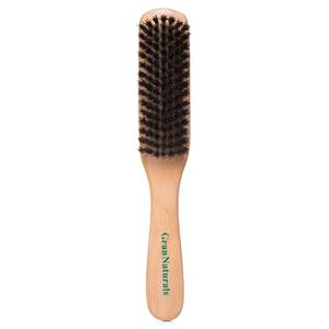 lot 249 image: GranNaturals Boar Bristle Slick Back Hair Brush - SoftMedium Smoothing Hairbrush to Style, Polish, & Lay Hair Down Flat to Create a Sleek Frizz Free Hairstyle for Women and Men - Wooden Handle - Retail $10