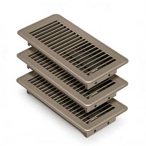 lot 253 image: 4 x 10 Floor Register Floor Vent Covers for Home Heavy Duty Metal Air Floor Vent Covers Brown with Rust Proof Finish and Adjustable Knob for Home Floor Wall Ceiling - Retail $25