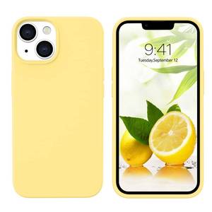 lot 264 image: GUAGUA Compatible with iPhone 13 Case 6.1 Inch Liquid Silicone Soft Gel Rubber Slim Thin Microfiber Lining Cushion Texture Cover Shockproof Protective Phone Case for iPhone 13, Yellow - Retail $10