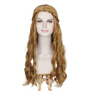 lot 282 image: Miss U Hair Hippie Costume Wig for Women Long Wavy Golden Brown Renaissance Wig 60s 70s Hippy Costume Halloween Party - Retail $21