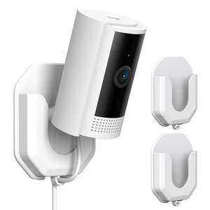 lot 289 image: No Drill Ring Indoor Cam Adhesive Wall Mount Bracket, Strong Durable Adhesive Camera Mount Stand for Ring Indoor Cam(1st Gen and 2nd Gen) Blink Camera Mount, 2 Pack Mount Bracket - Retail $10