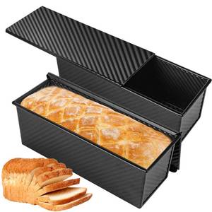 lot 300 image: Spmarkt 2-Pack Black 13inch Pullman Loaf Pan with Lid, Premium Non-Stick Coating Bread Pan, PFTE and PFOA-Free, Safe and Healthy Baking for Homemade Bread with Family-sized - Retail $42