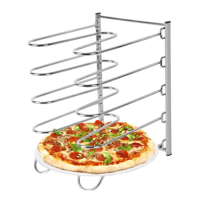 lot 23536 image: HBUYGF Pizza Rack, 5-Tier Stainless Steel Pizza Pan Storage Rack, Compact and Convenient Design for Easy Storage Multiple Pizzas pan 10.43 L x 8.52 W x 13 H, Pizza Pan Rack