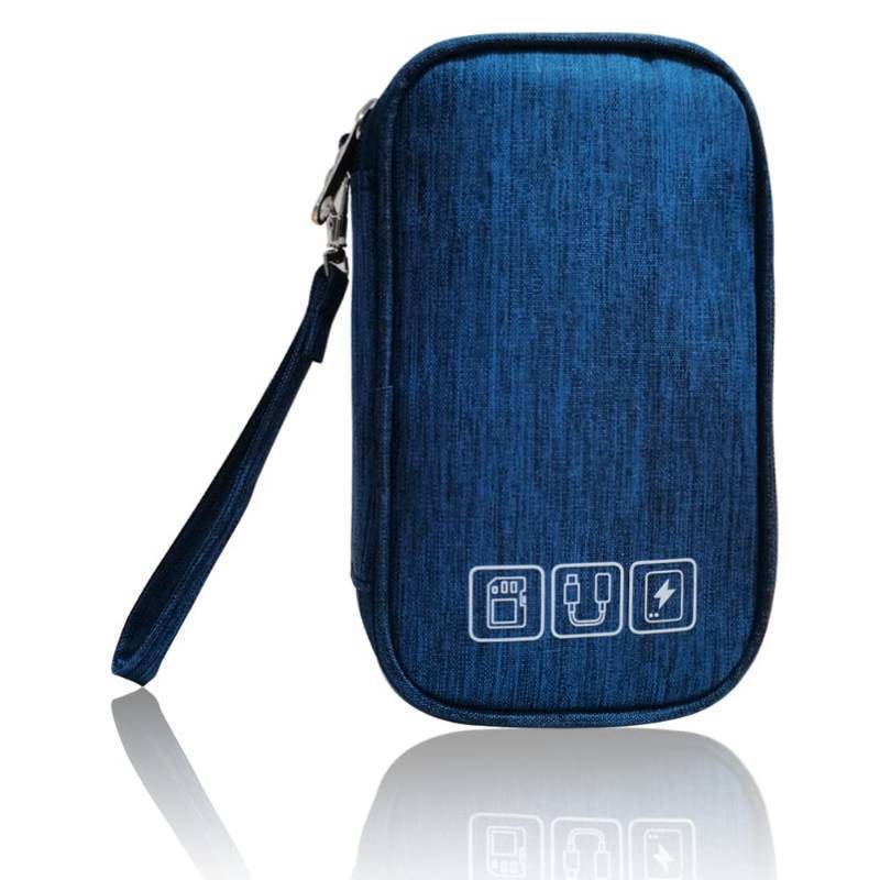 lot 28769 image: DUMEALAGR Electronic Organizer Bag Cable Organizer Travel Cord Organizer Case Pouch Portable Carrying Case for Charger Hard Drive Earphone USB SD Card (Navy)