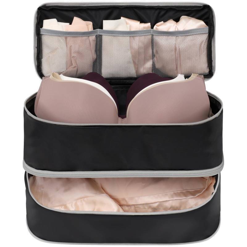 lot 28821 image: Cambond Travel Underwear Organizer Bag - 4-in-1 Lightweight Double Layer Bra Travel Bag, Portable Expandable Compression Packing Organizers, Underwear Storage Bag Packing Cubes