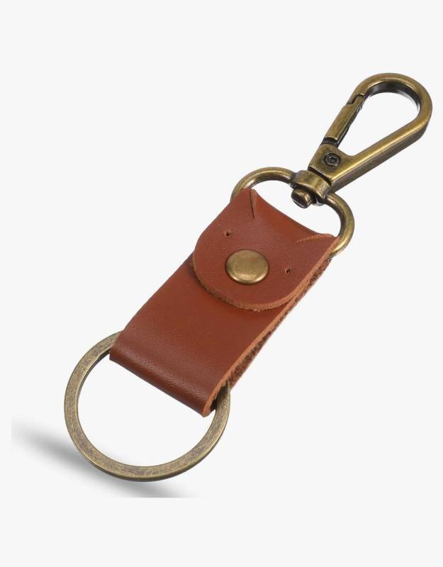 lot 37684 image: Brown Leather Key Fob with Brass Hardware