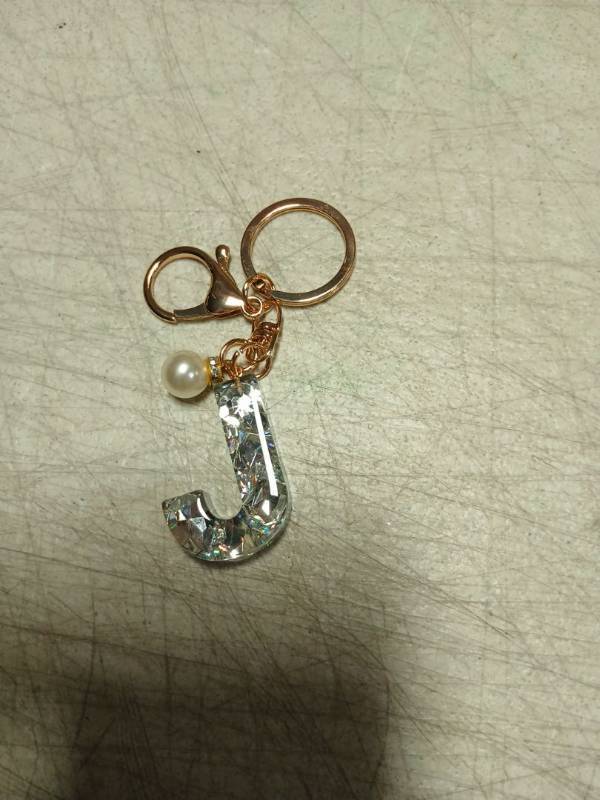 lot 37690 image: Crystal Anchor Keychain with Pearl Charm