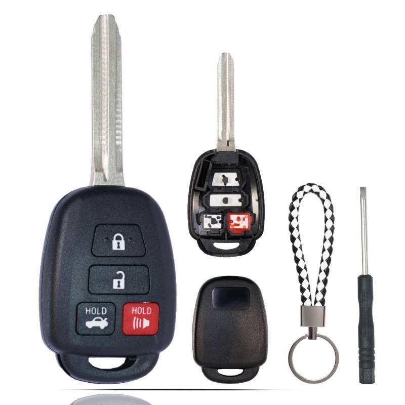 lot 39188 image: MechanMagic Key Fob Shell Case Replacement Compatible with Toyota Camry Corolla RAV4 Highlander Tacoma 2012-2020 Keyless Entry Remote Control 4 Buttons Car SUV Head Key Cover