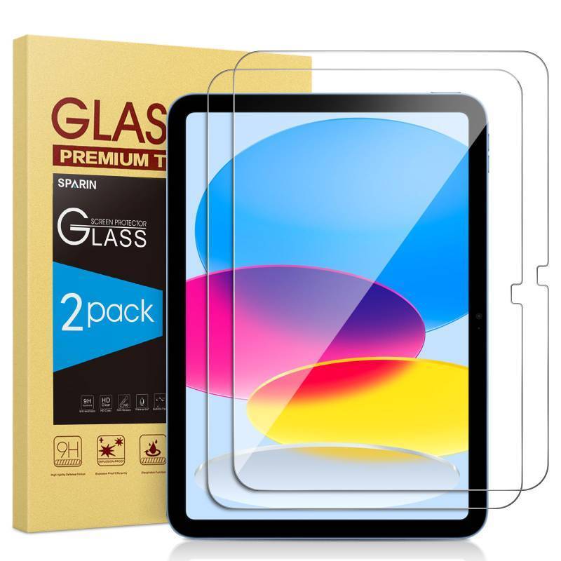 lot 54168 image: SPARIN Screen Protector for iPad A16 2025 11th (11 Inch) 10th Generation 2022 (10.9 Inch), 2 Pack Tempered Glass for iPad 1110 Gen, Case Friendly, Anti-Scratch, Touch Sensitive