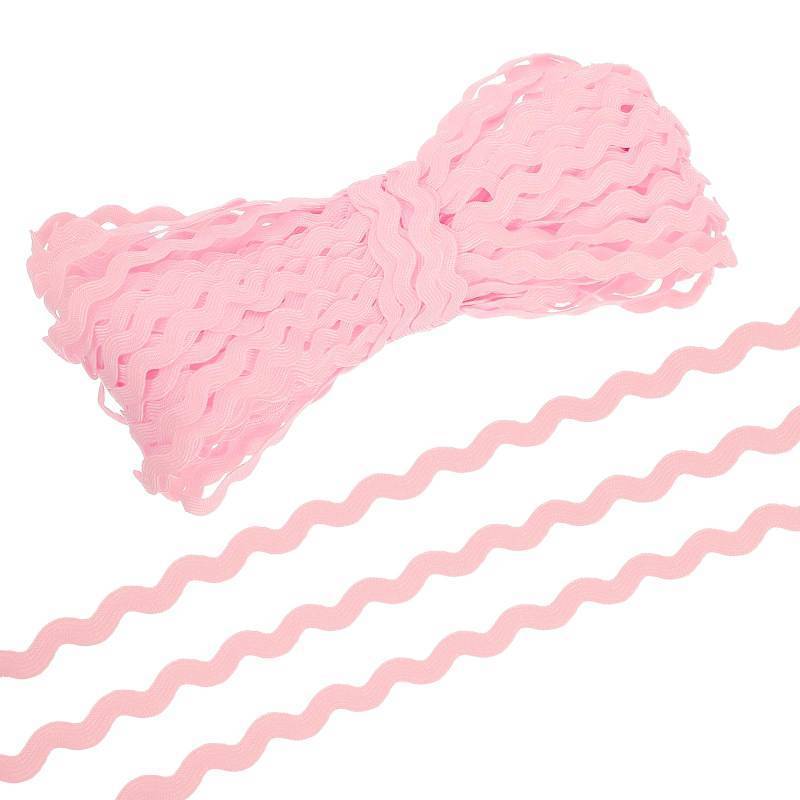 lot 54173 image: PATIKIL RIC Rac Trim 5mm 28 Yard, Wave Bending Fringe Trim Ribbon Rick Rack Lace Trim Ribbon for Sewing Crafts Clothes Gift Wrapping Party Embellishment, Pink