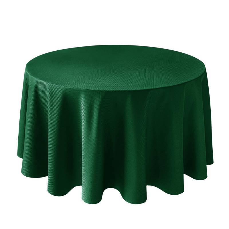 lot 54188 image: Biscaynebay Textured Fabric Christmas Round Table Cloth 90, Hunter Green Water Resistant Folding Table Covers for Dining, Kitchen, Wedding & Parties Machine Washable