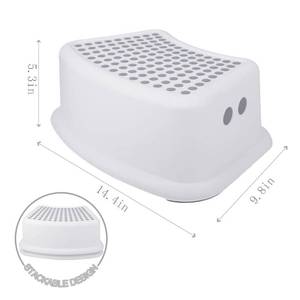 lot 24014 image: Step Stool for Kids, Toddlers Stool for Potty Training, Bathroom, Kitchen, Bedroom, Toy Room and Living Room. Toilet Stools with Soft Anti-Slip Grips for Safety, Stackable (Grey)