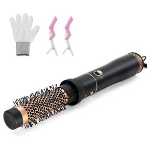 lot 24024 image: Round Hair Blow Dryer Brush - 1.2 Inch Ceramic Barrel Hair Dryer Brush for ShortMiddle Hair, One Step Drying, Volumizing, Straightening and Styling, Negative Ionic Dryer Brush (Black-Golden, 1.2)
