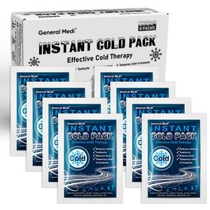 lot 24041 image: General Medi Instant Ice Cold Pack (4x 5.5) 8 Packs Disposable Cold Therapy Ice Packs for Pain Relief, Swelling, Inflammation, Sprains, Toothache for Athletes & Outdoor Activities