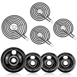 lot 24045 image: Electric Stove Burner Drip Pans WB31M19(8) WB31M20(6) Electric Stove Top Burner Replacement WB30M1(6) WB30M2(8) Compatible for G-E Hot-point Ken-more General Electric Stove Parts by MIFLUS