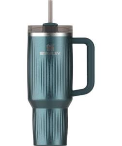 lot 24052 image: STANLEY Quencher H2.0 Tumbler with Handle and Straw 40 oz  Flowstate 3-Position Lid  Cup Holder Compatible for Travel  Insulated Stainless Steel Cup  BPA-Free  Fluted Marina Shine