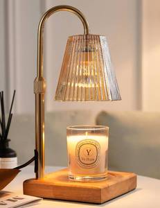 lot 24053 image: Allanmen Candle Warmer Lamp with Timer, Dimmable Candle Warmer for Home Decor, Birthday Gifts for Women, Adjustable Height Wax Melt Warmer with 2 Bulbs