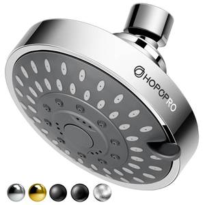 lot 24059 image: HOPOPRO 5-Mode High Pressure Shower Head - The Washington Post, NBC News, Today TV Show Recommended - High Flow Fixed Showerheads (4 Inch Chrome)