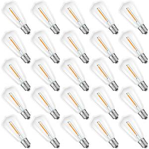 lot 24061 image: ST38 Replacement LED Light Bulbs, Shatterproof & Waterproof 0.6W ST38 LED Bulbs, Outdoor String Lights, E12 Base Patio Edison LED Light Bulbs, Warm White 2200K Plastic 40ML Non-Dimmable 25 Pack