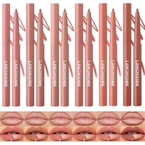 lot 29438 image: LANGMANNI 8Pcs Sculpting Matte Velvet Lip Liner Set,Smooth Creamy Texture,Waterproof And High Pigmented For Girls Daily Application Lip Makeup(123456)