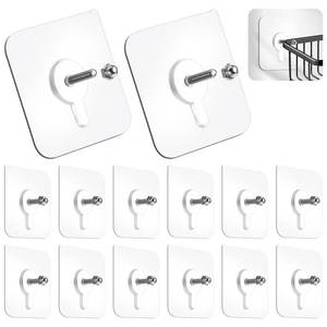 lot 29441 image: 9 PCS Quick Stick Studs for Hanging Adhesive Wall Hooks Wall Hangers Self Adhesive Hooks Without Nails Screw Free Sticker, Seamless Screws for Mount, Reusable for Kitchen, Bathroom, Home, Office