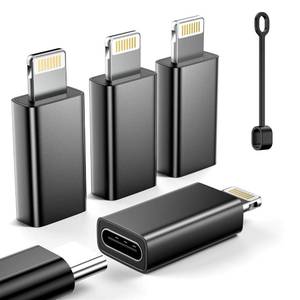 lot 29443 image: MFi Certified USB C to Lightning Adapter 4-Pack, 27W Fast Charging & Data Sync, Lightning to USB Type C Cable Adapter Compatible with iPhone 141312ProMax, iPad, AirPods, with Anti-Loss Lanyard