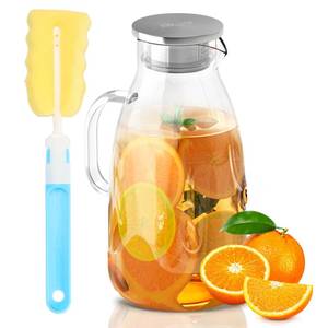 lot 39527 image: SUSTEAS Lid replacement  for ColdHot Water Glass Water Bottle, Ice Tea Water Jar for Refrigerator, Large Water Jar for Juice, Milk, Coffee or Homemade Drinks